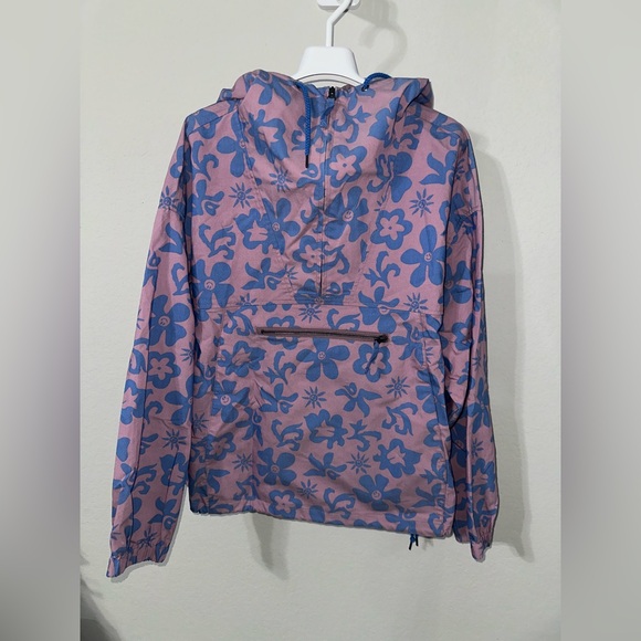 Toad & Co Oversized Pink/Purple and Blue Patterned Anorak Unisex Jacket Medium - Picture 2 of 9